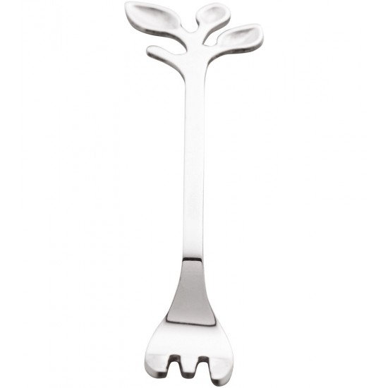 Jogo 4 Garfos Aço Inox Para Aperitivo Leaves Prateado